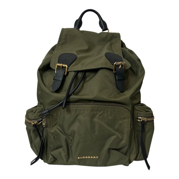 $1490 Burberry Green Nylon Rucksack Technical Backpack AS IS - Picture 2 of 15